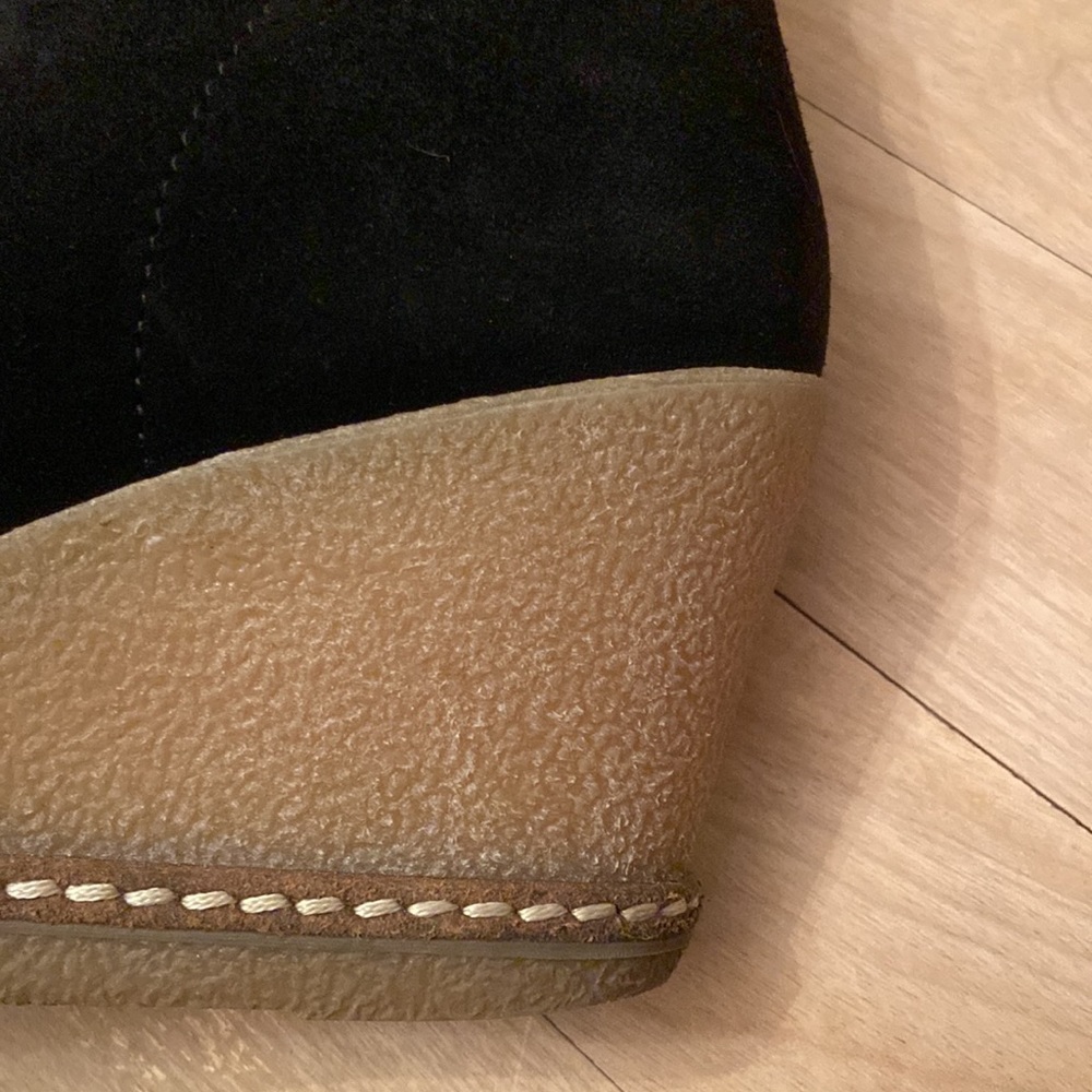 J. CREW MacAlister Black Suede Wedge Ankle Boots - Picture 6 of 14